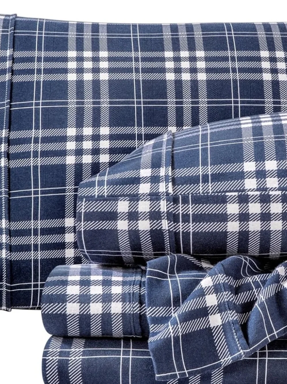 Twin Xl Plaid Flannel Sheet Set - Blue Plaid Home Bedding